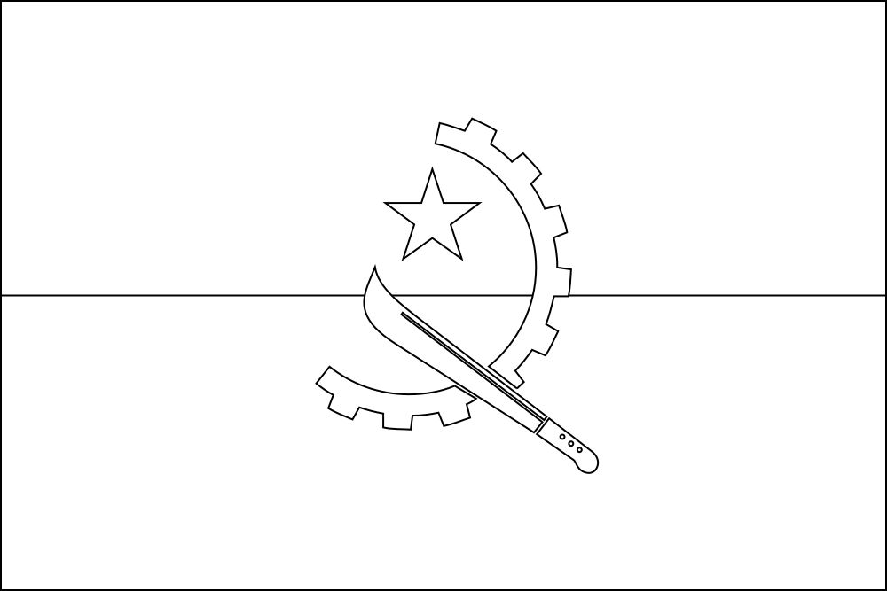 Angola Outline flag