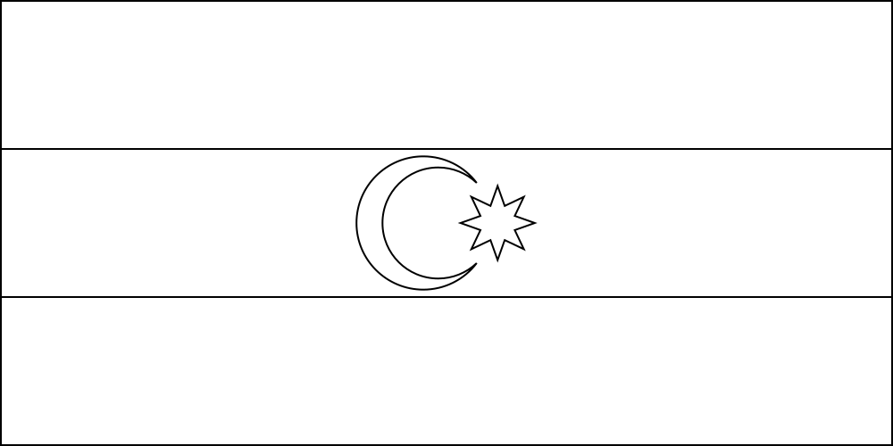 Azerbaijan Outline flag