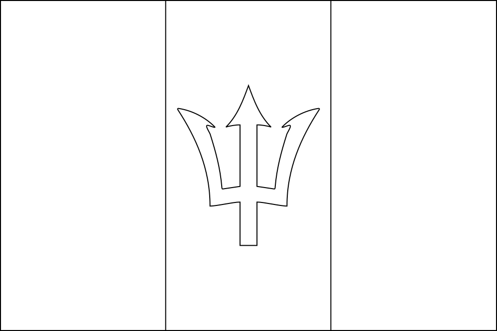 Barbados Outline flag