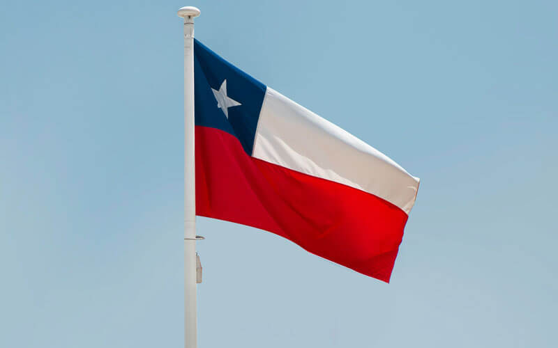 Flag of Chile waving gently with the wind