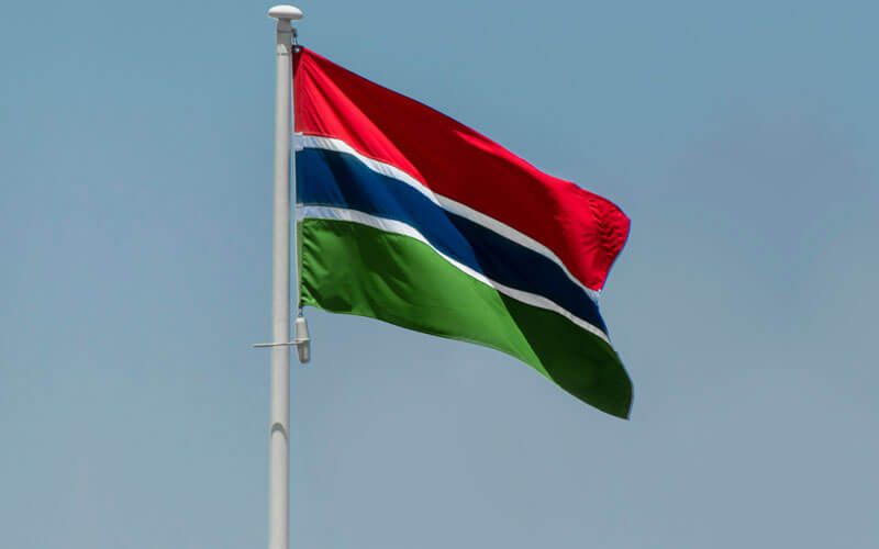 Flag of Gambia flying in the wind