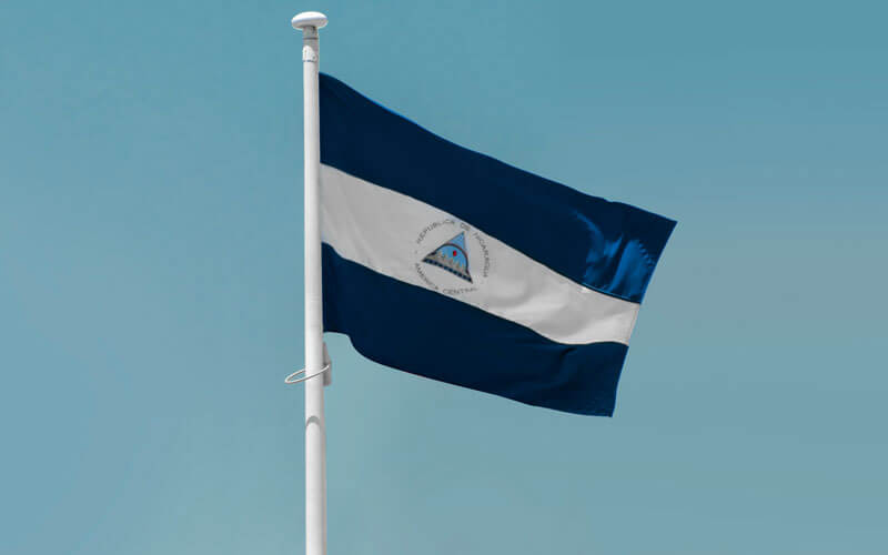 Flag of Nicaragua waving in the wind
