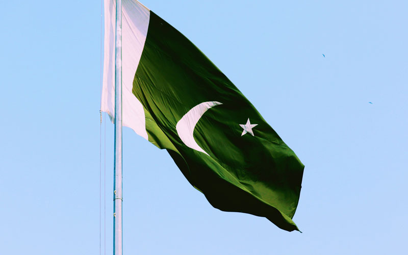 Flag of Pakistan waving with the wind