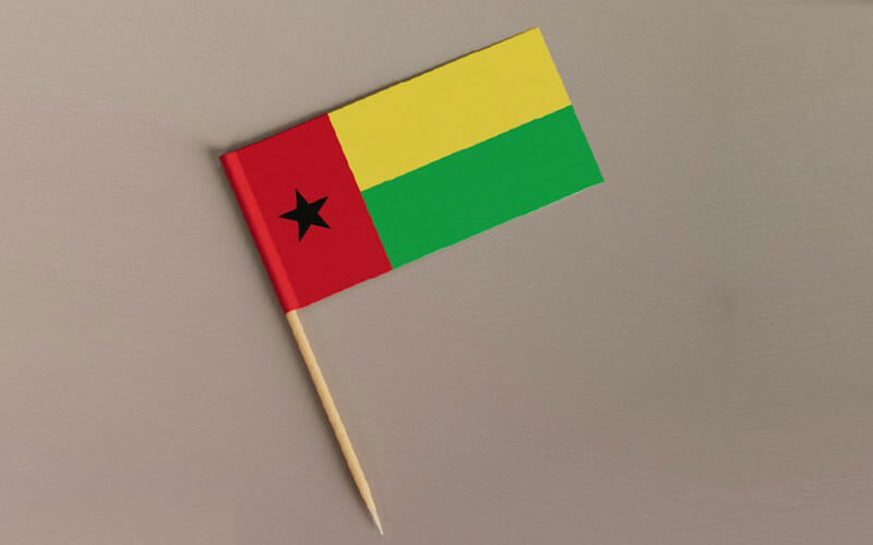 Red, yellow and green flag pin of Guinea-Bissau