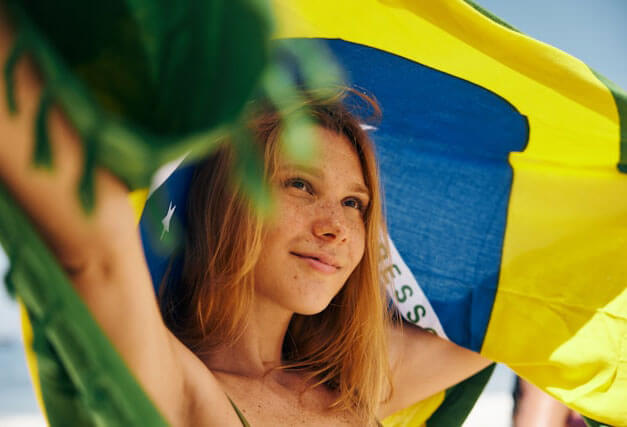 Girl with Brazil Flag