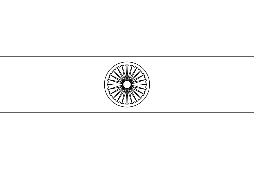 India (Bharat) Outline flag