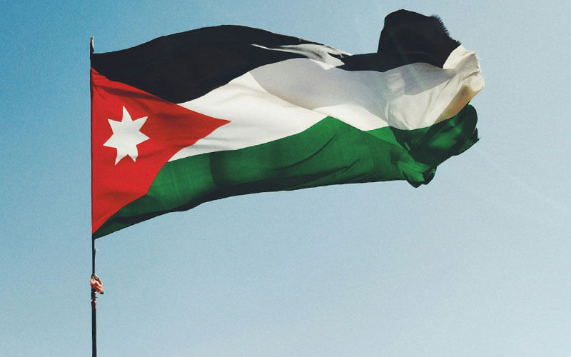 Flag of Jordan waving in the wind