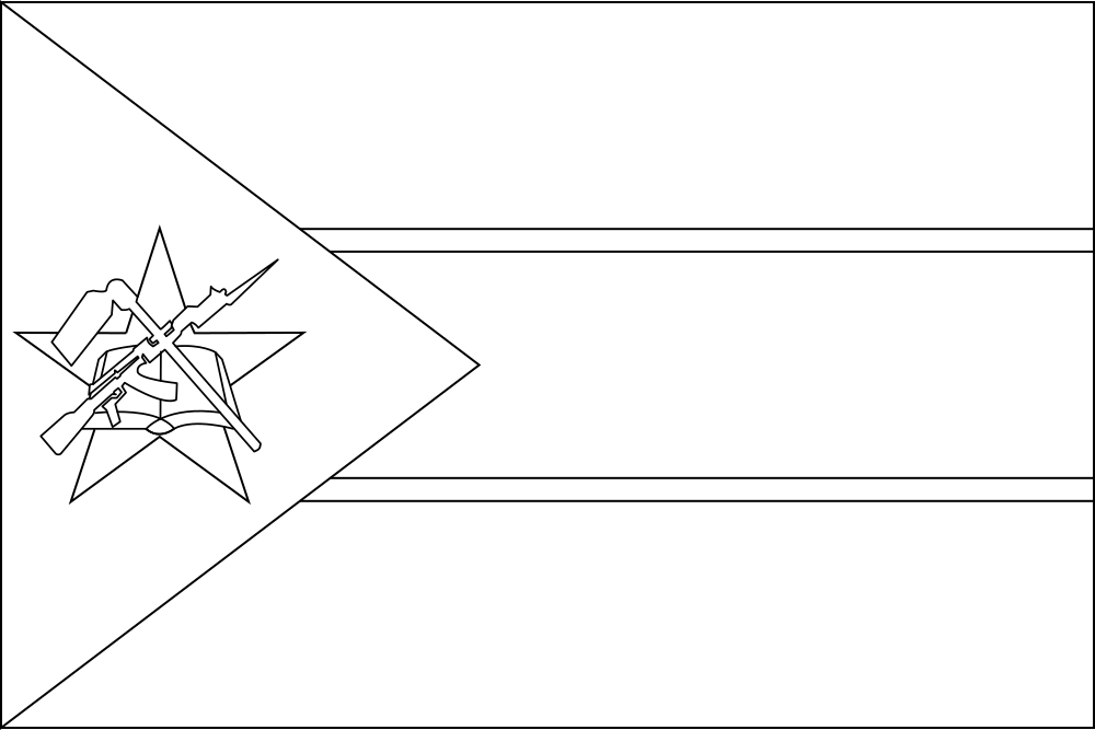 Mozambique Outline flag