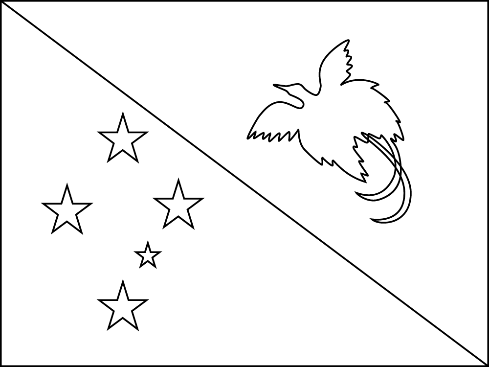 Papua New Guinea Outline flag