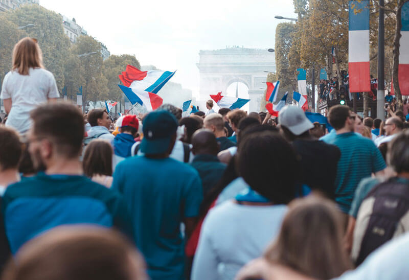 People celebrating Bastille day