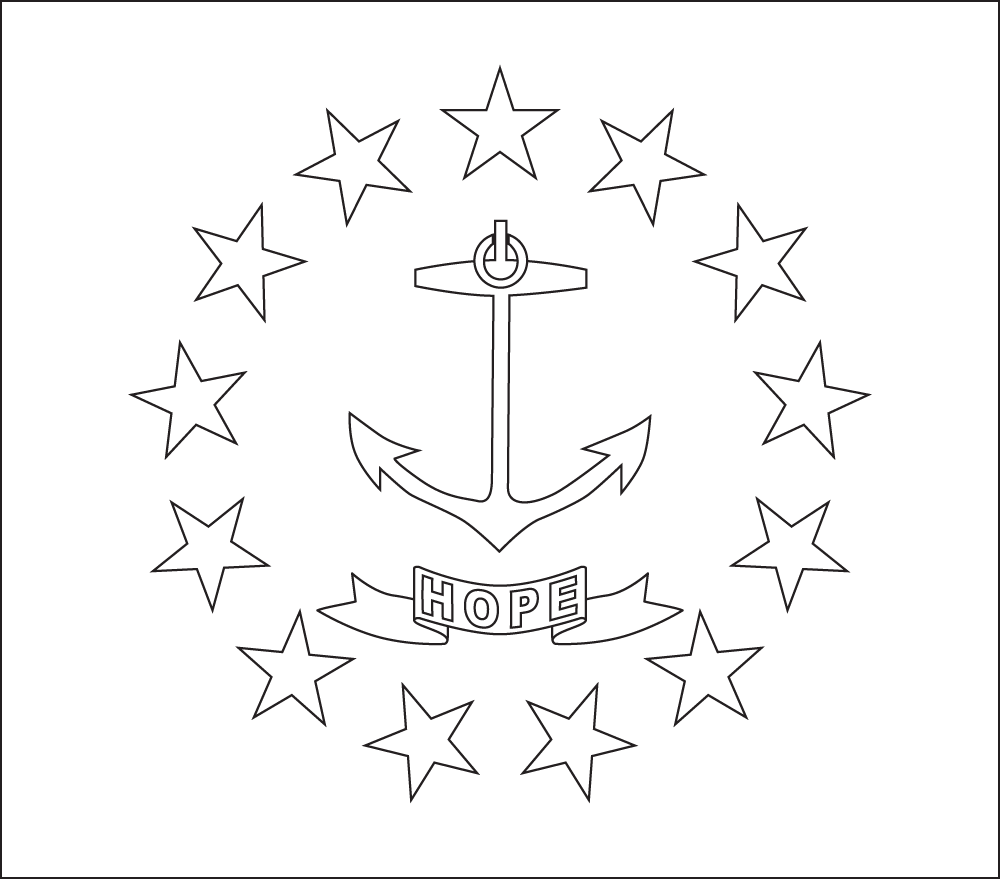 Rhode Island Outline flag