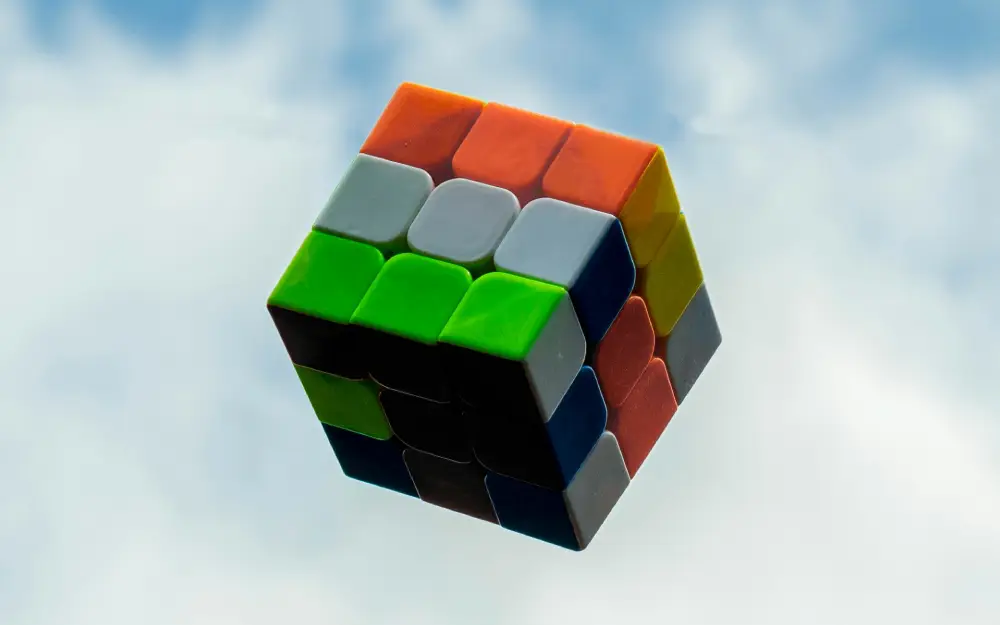 Rubik's Cube in the colors of Indian tricolor - Orange white and green sides