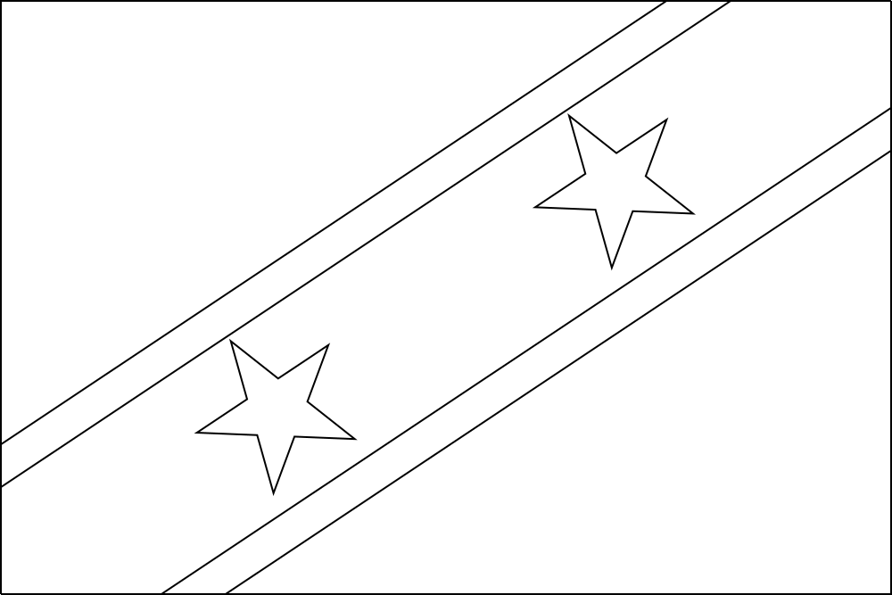 Saint Kitts and Nevis Outline flag
