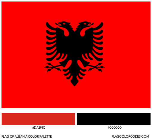 Albania Flag Color Palette
