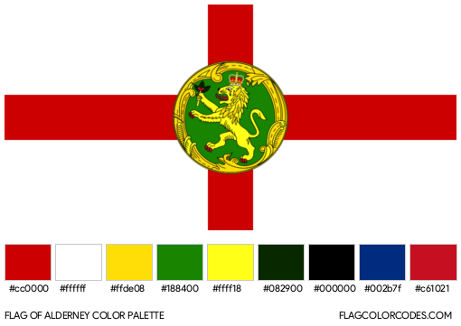 Alderney Flag Color Palette