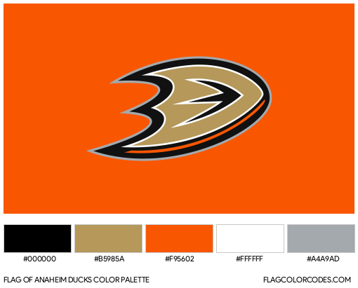 Anaheim Ducks Flag Color Palette