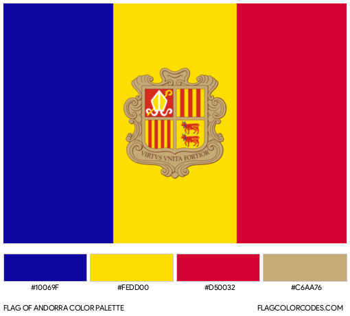 Andorra Flag Color Palette