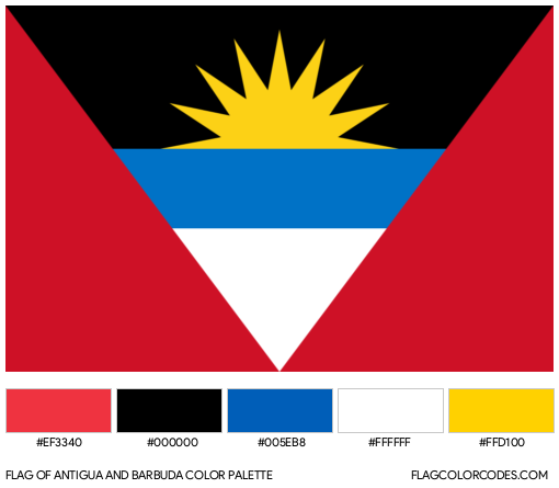 Antigua and Barbuda Flag Color Palette