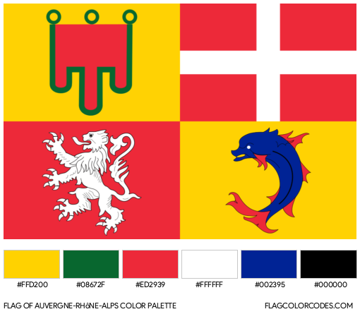 Auvergne-Rhône-Alps Flag Color Palette