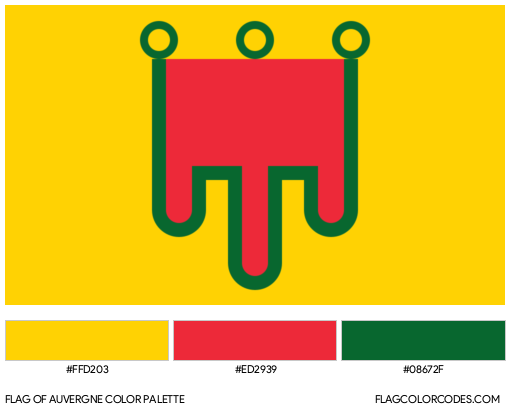 Auvergne Flag Color Palette