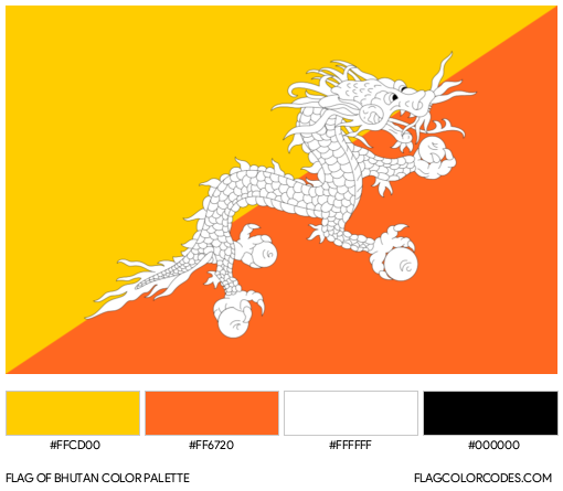 Bhutan Flag Color Palette