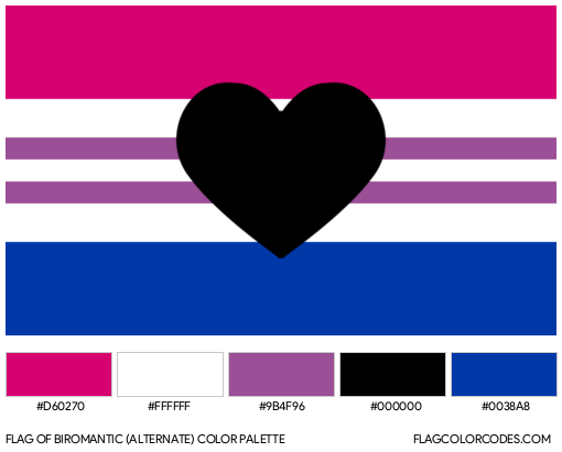 Biromantic (Alternate) Flag Color Palette