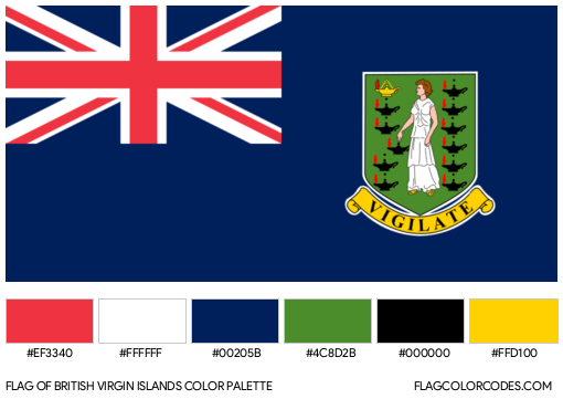 British Virgin Islands Flag Color Palette