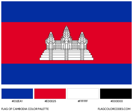 Cambodia Flag Color Palette