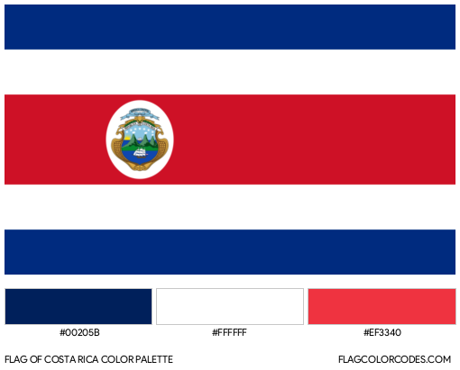 Costa Rica Flag Color Palette
