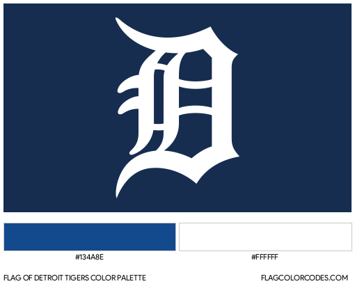 Detroit Tigers Flag Color Palette