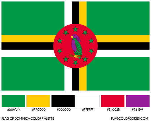 Dominica Flag Color Palette
