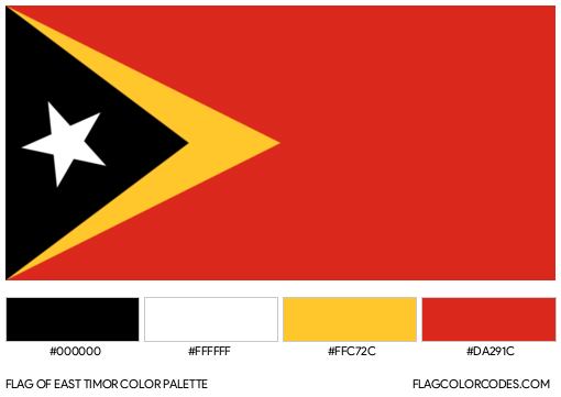 East Timor Flag Color Palette