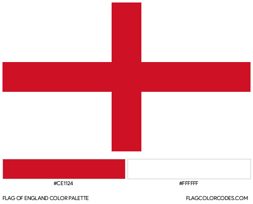 England Flag Color Palette