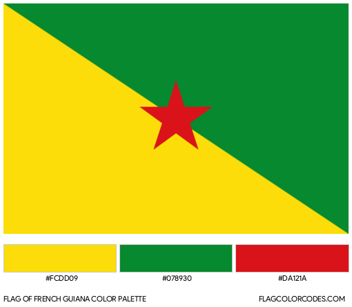 French Guiana Flag Color Palette