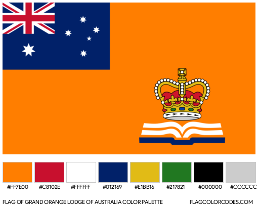 Grand Orange Lodge of Australia Flag Color Palette