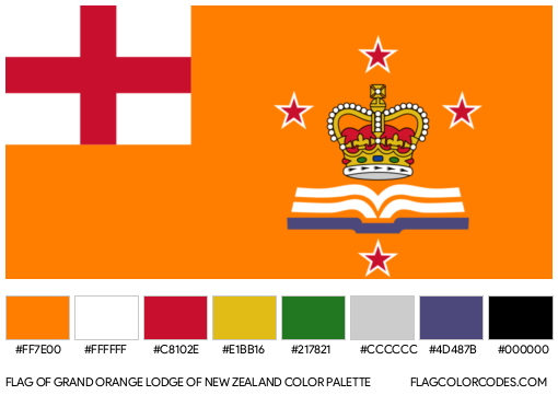 Grand Orange Lodge of New Zealand Flag Color Palette