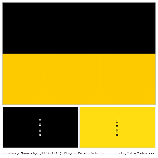 Habsburg Monarchy (1282–1918) Flag Color Palette Habsburg Monarchy (1282–1918) Flag Color Palette