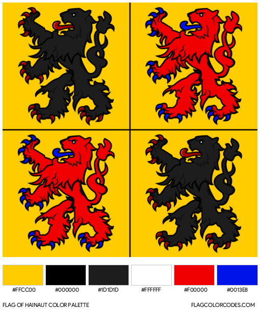 Hainaut Flag Color Palette