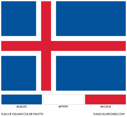Iceland Flag Color Palette