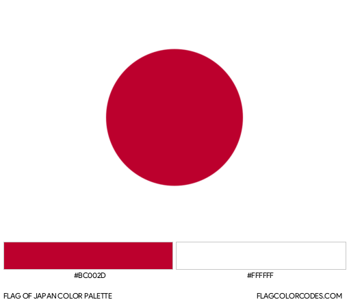 Japan Flag Color Palette