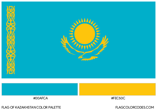 Kazakhstan Flag Color Palette