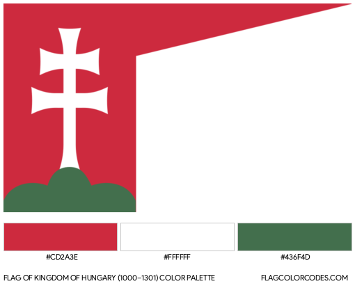 Kingdom of Hungary (1000–1301) Flag Color Palette