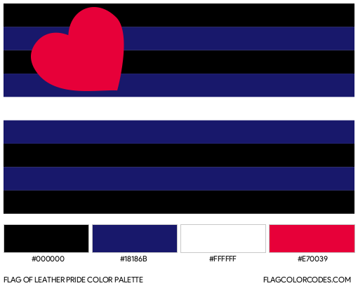 Leather Pride Flag Color Palette