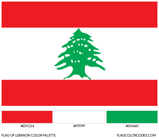 Lebanon Flag Color Palette