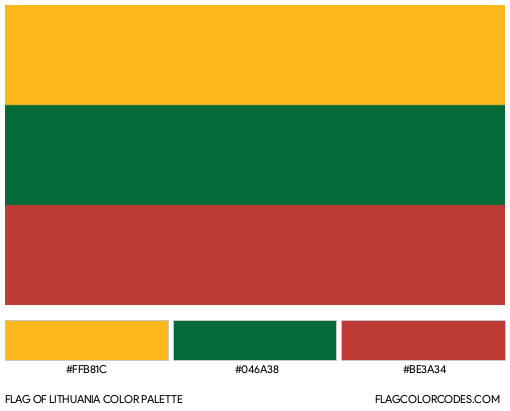 Lithuania Flag Color Palette