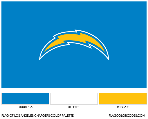 Los Angeles Chargers Flag Color Palette
