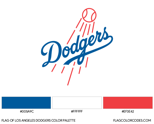 Los Angeles Dodgers Flag Color Palette