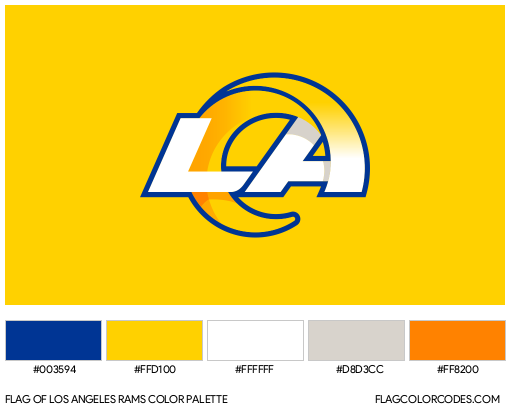 Los Angeles Rams Flag Color Palette