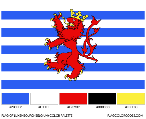Luxembourg (Belgium) Flag Color Palette
