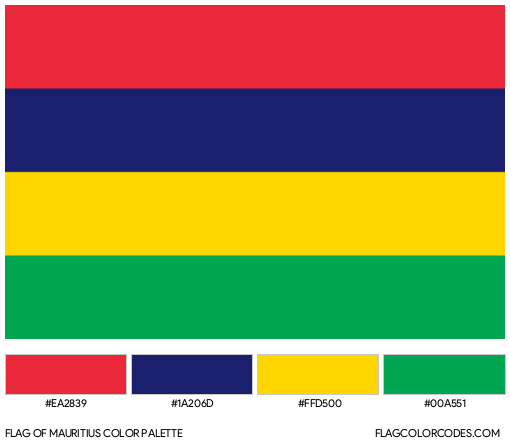 Mauritius Flag Color Palette